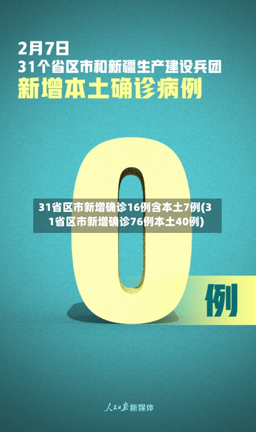 31省区市新增确诊16例含本土7例(31省区市新增确诊76例本土40例)-第2张图片