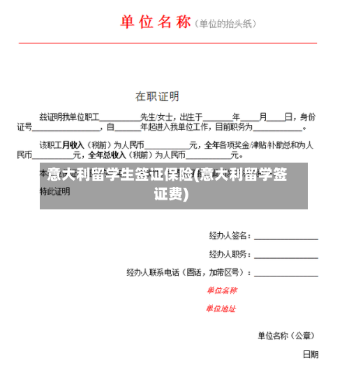 意大利留学生签证保险(意大利留学签证费)