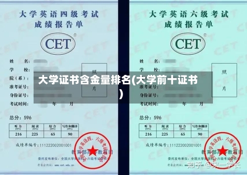 大学证书含金量排名(大学前十证书)-第2张图片