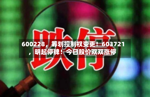 600228，筹划控制权变更！603721，明起停牌！今日股价双双涨停-第3张图片