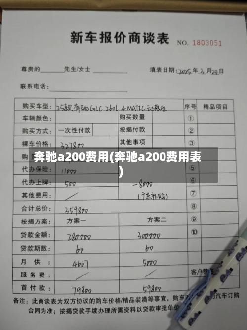 奔驰a200费用(奔驰a200费用表)