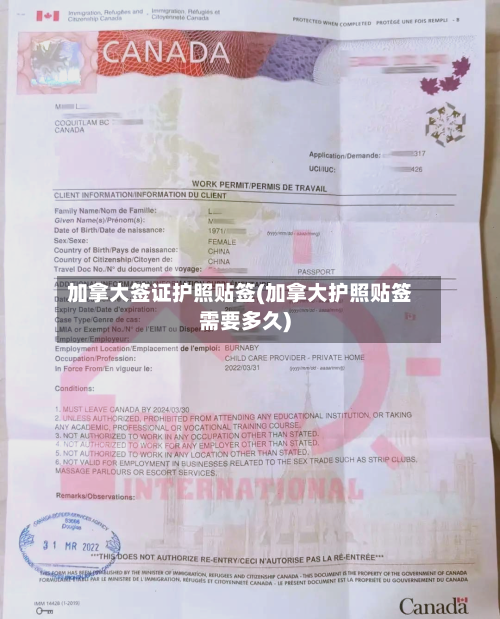 加拿大签证护照贴签(加拿大护照贴签需要多久)-第2张图片