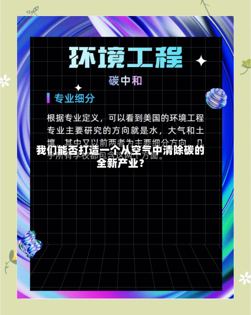 我们能否打造一个从空气中清除碳的全新产业?-第2张图片