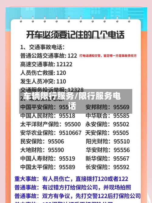 车辆限行服务/限行服务电话-第2张图片