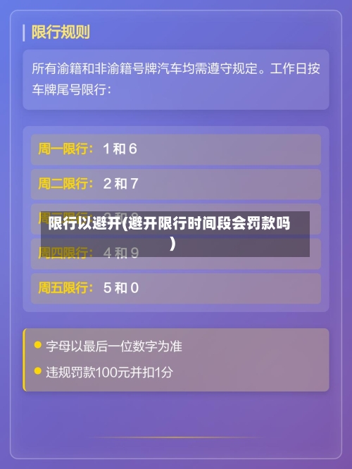 限行以避开(避开限行时间段会罚款吗)-第2张图片