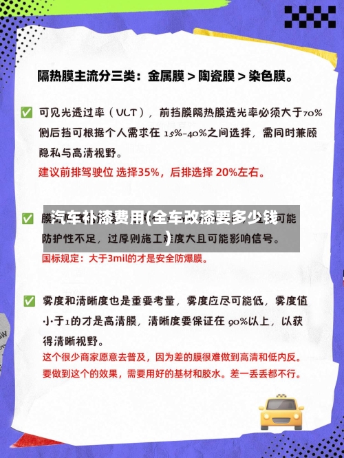 汽车补漆费用(全车改漆要多少钱)