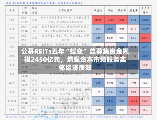 公募REITs五年“蝶变” 总募集资金规模2450亿元	，增强资本市场服务实体经济质效-第2张图片