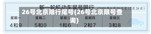 26号北京限行尾号(26号北京限号查询)-第3张图片